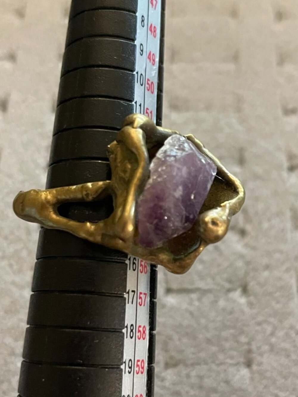 Vintage Ring Brutalist Brass Copper Handmade OOAK 60s 70s Sz 7 11 grams Retro